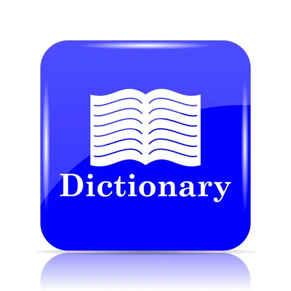 字典图标 蓝色网站按钮白色背景 — 图库照片