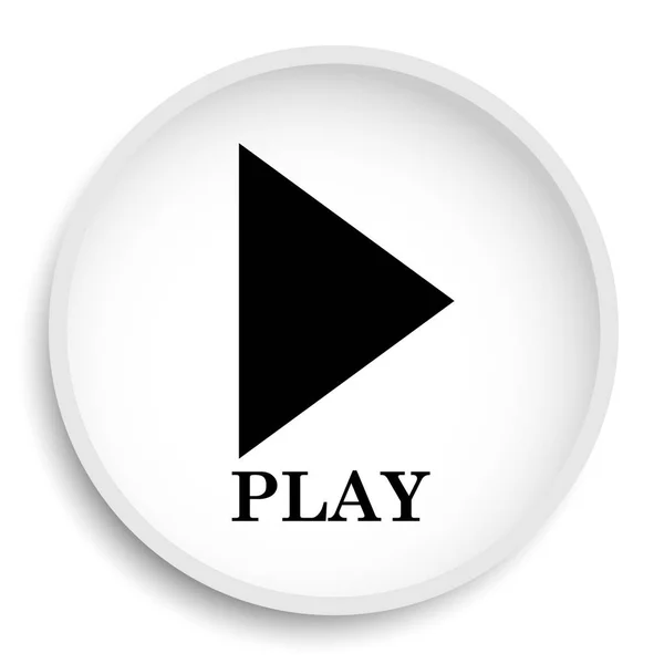 Ikonę Play Przycisk Odtwarzania Internetowej Białym Tle — Zdjęcie stockowe
