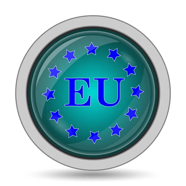 Unione Europea Icona Pulsante Del Sito Web Sfondo Bianco — Foto Stock