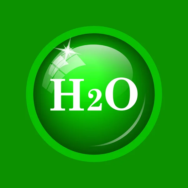 H2O Pictogram Internet Knop Groene Achtergrond — Stockfoto