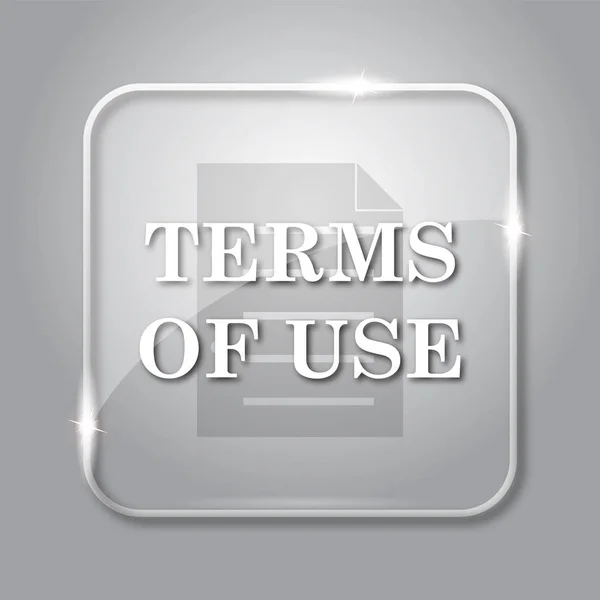 Terms of use icon. Transparent internet button on grey background