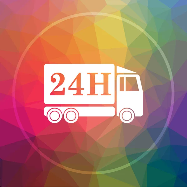 24H Delivery Truck Icon 24H Delivery Truck Website Button Low — Stock Photo, Image