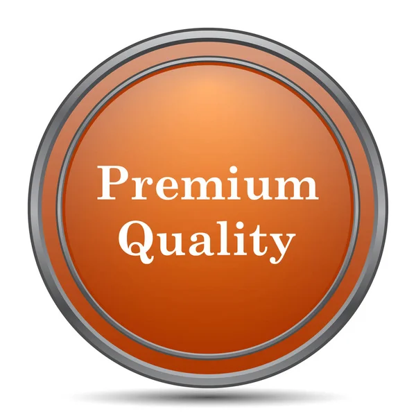 Icona Qualità Premium Pulsante Internet Arancione Sfondo Bianco — Foto Stock