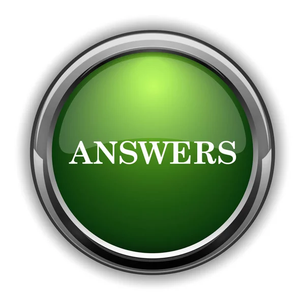 Answers Icon Answers Website Button White Background — Stock Photo, Image