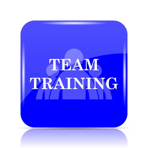 Team Training Icon Blue Website Button White Background — Stock Photo, Image