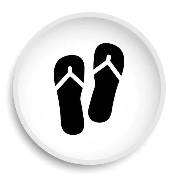 Zapatillas Icono Botón Del Sitio Web Sobre Fondo Blanco — Foto de Stock