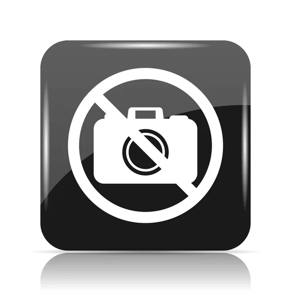 Verboden Camera Icoontje Internet Knop Witte Achtergrond — Stockfoto