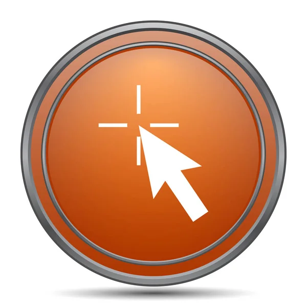 Tutaj Kliknij Ikonę Pomarańczowy Przycisk Internet Białym Tle — Zdjęcie stockowe