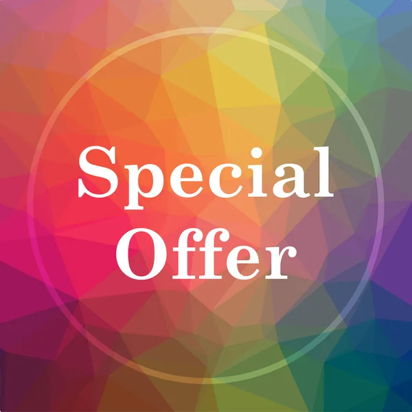 Special offer icon. Special offer website button on low poly background