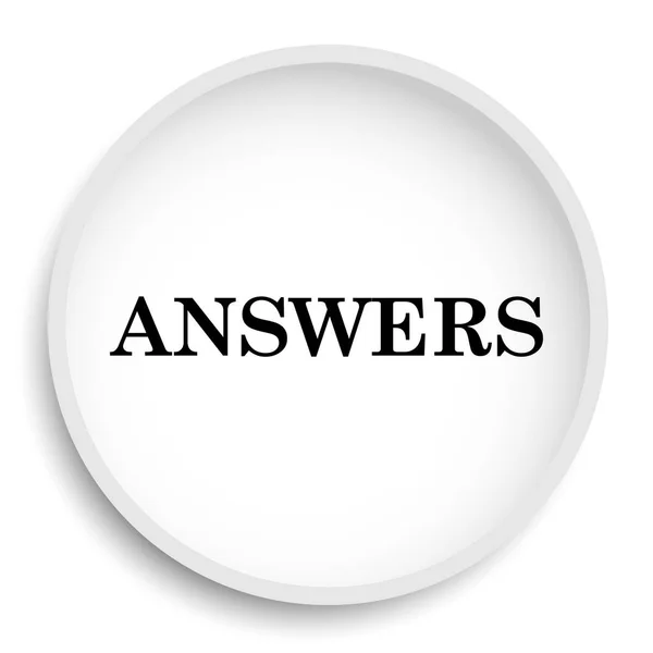 Cevaplar Simgesi Cevap Web Sitesi Düğmesini Beyaz Arka Plan Üzerinde — Stok fotoğraf