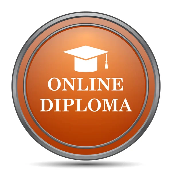 Онлайн-икона диплома — стоковое фото