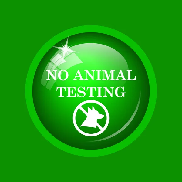 No animal testing icon. Internet button on green background.