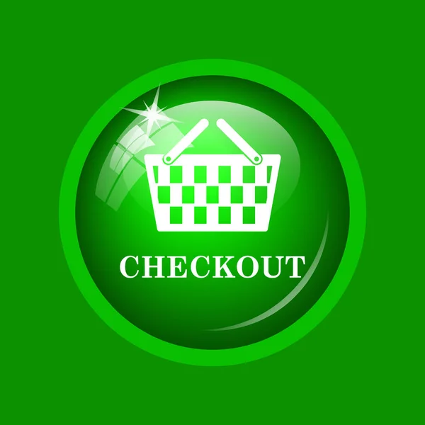 Checkout Icon Internet Button Green Background — Stock Photo, Image