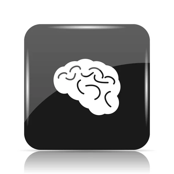 Gehirn Ikone Internet Taste Auf Weißem Hintergrund — Stockfoto