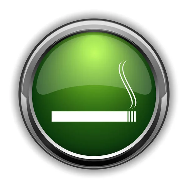 Sigara Simgesi Beyaz Arka Plan Üzerinde Sigara Web Sitesi Düğmesini — Stok fotoğraf