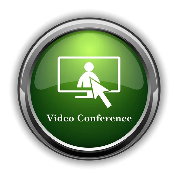 Video conference, online meeting icon. Video conference, online meeting website button on white background
