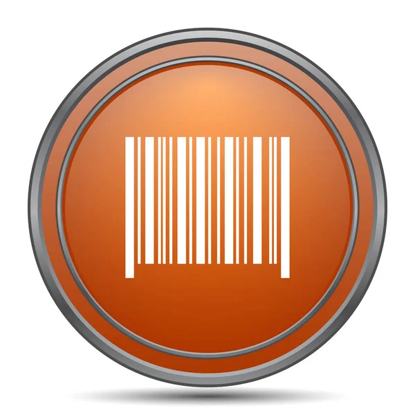 Barcode Pictogram Oranje Internet Knop Witte Achtergrond — Stockfoto