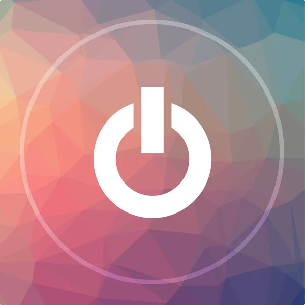Power button icon. Power button website button on low poly background