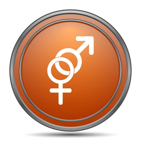 Sex Ikonen Orange Internet Knappen Vit Bakgrund — Stockfoto