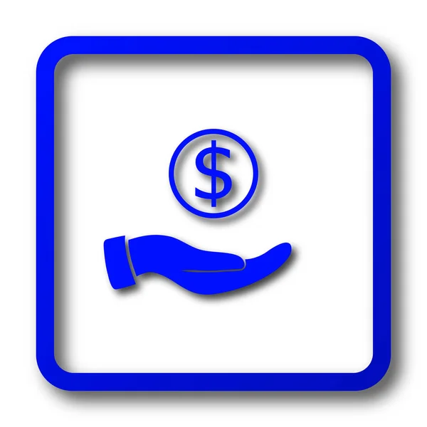 Dinheiro na mão ícone — Fotografia de Stock