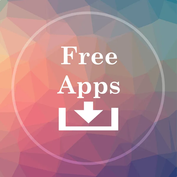 Free apps icon. Free apps website button on low poly background