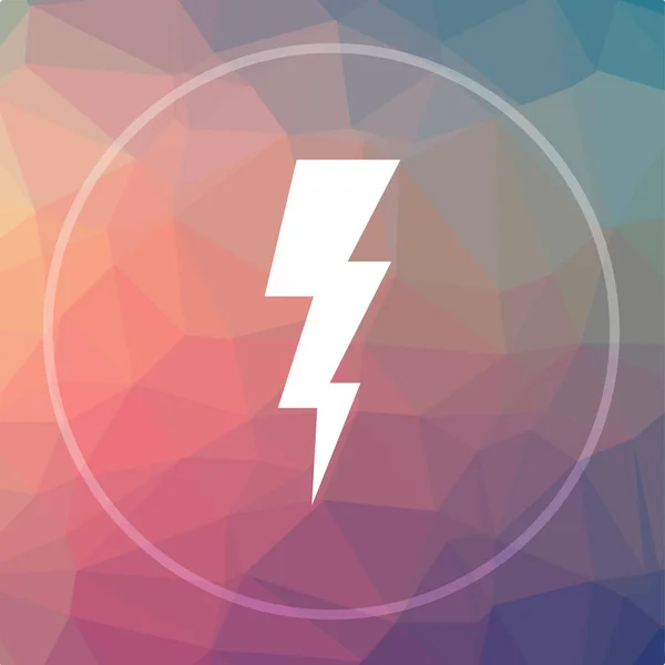 Піктограма Блискавки Кнопка Веб Сайту Lightning Низькому Полі Фоні — стокове фото