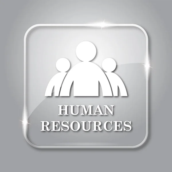 Human Resources icon. Transparent internet button on grey background