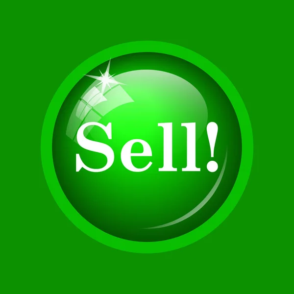 Sell icon. Internet button on green background.