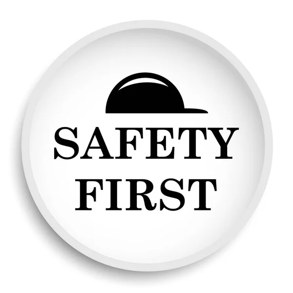 Safety First Icon Safety First Website Button White Background — Stock Photo, Image