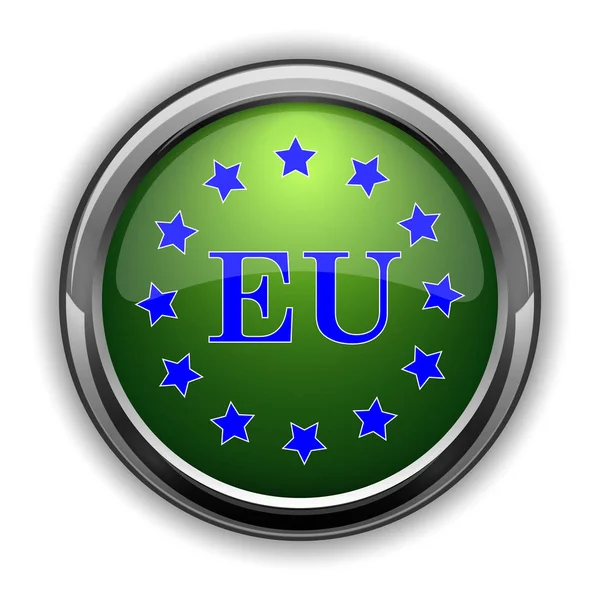 Ícone União Europeia União Europeia Botão Site Fundo Branco — Fotografia de Stock
