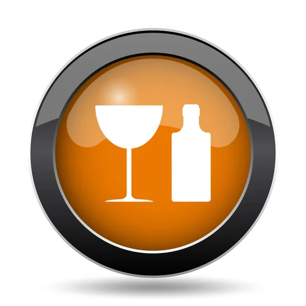 Bottle Glass Icon Bottle Glass Website Button White Background — Stock Photo, Image