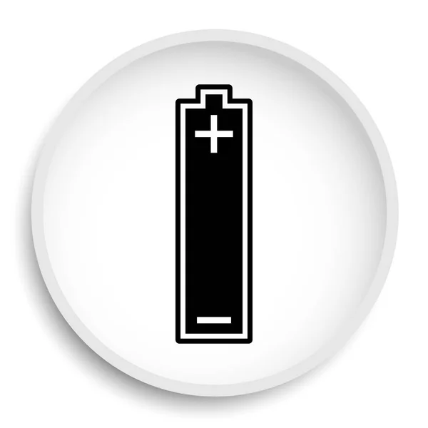 电池图标 白色背景电池网站按钮 — 图库照片