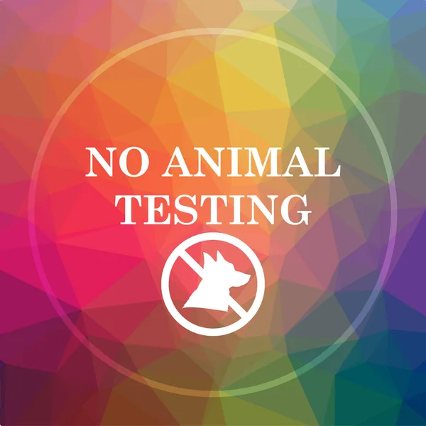 No animal testing icon. No animal testing website button on low poly background