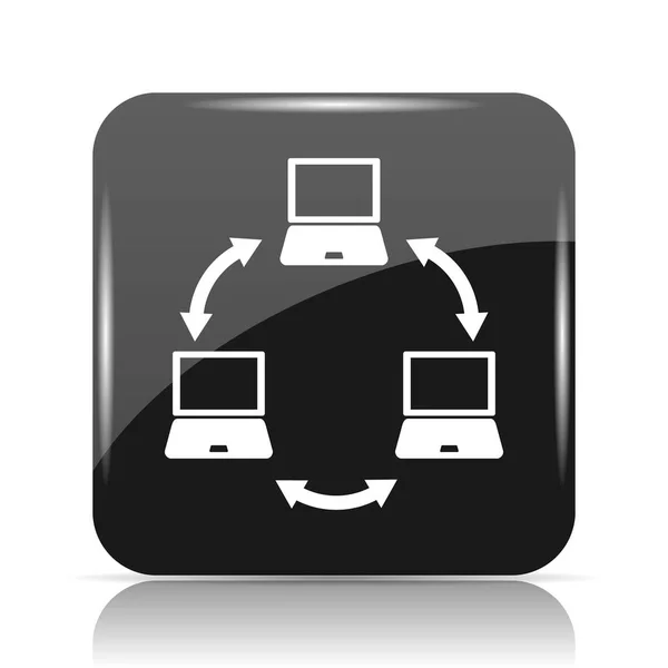 Netwerkpictogram Van Computer Internet Knop Witte Achtergrond — Stockfoto