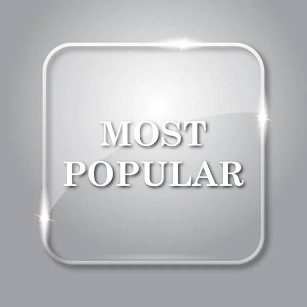 Найпопулярніша Піктограма Прозора Кнопка Інтернету Сірому Фоні — стокове фото