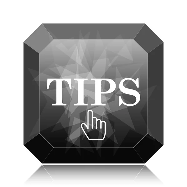 Tipps Symbol Schwarze Website Taste Auf Weißem Hintergrund — Stockfoto