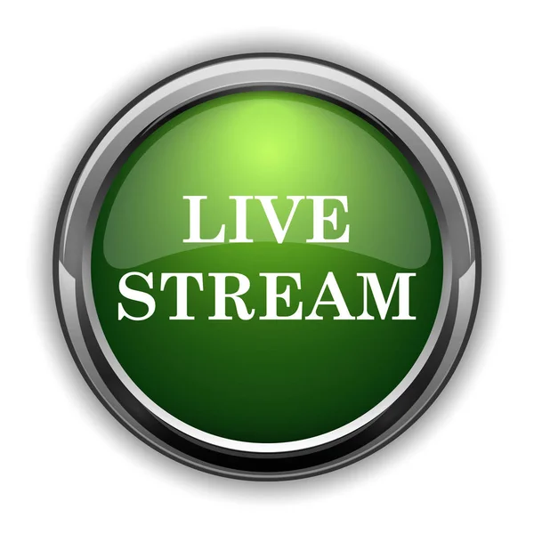 Live Stream Ikon Live Stream Hjemmeside Knap Hvid Baggrund - Stock-foto