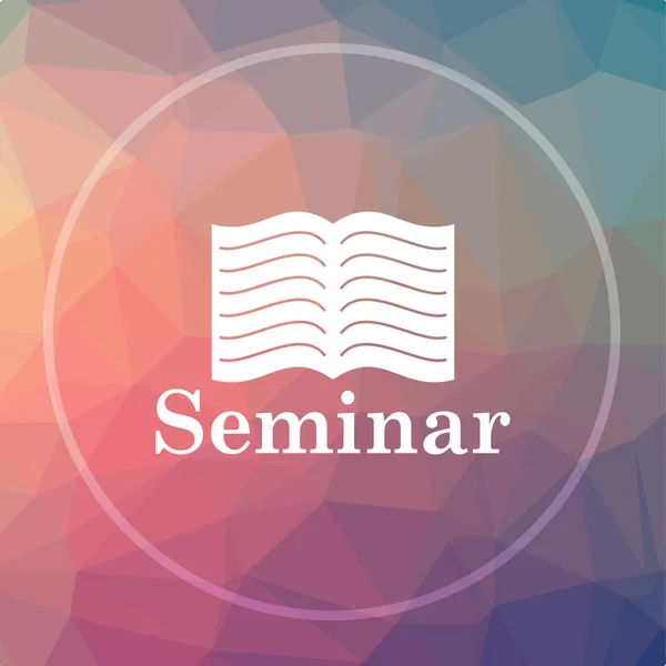 Seminar icon. Seminar website button on low poly background