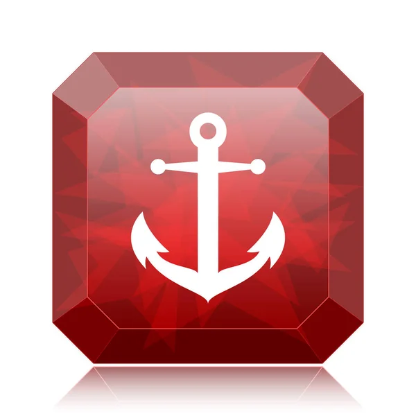 Anker Symbol Roter Website Knopf Auf Weißem Hintergrund — Stockfoto