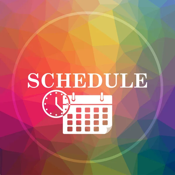 Schedule icon. Schedule website button on low poly background
