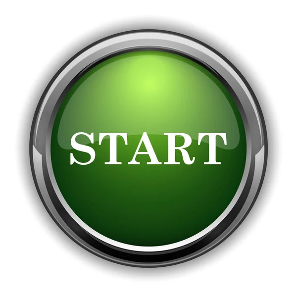 Ikona Start Webové Stránky Tlačítko Start Bílém Pozadí — Stock fotografie