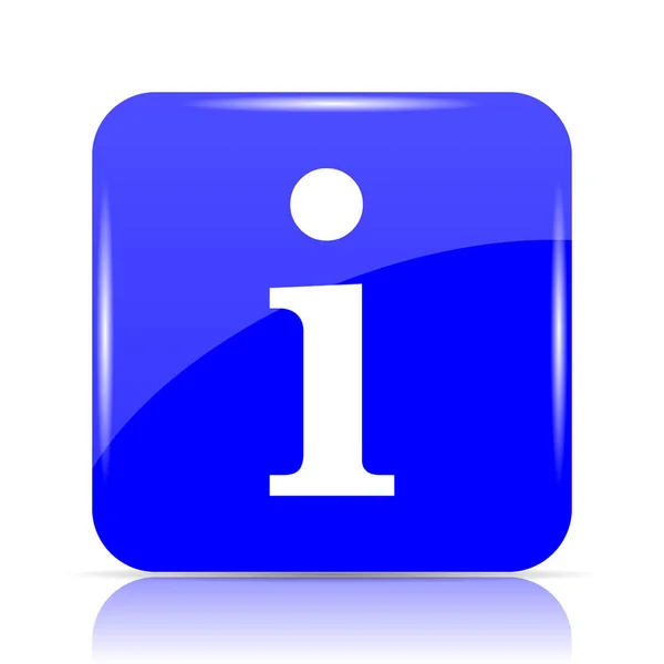 Icono Información Botón Azul Del Sitio Web Sobre Fondo Blanco — Foto de Stock