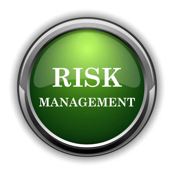 Risk management icon. Risk management website button on white background