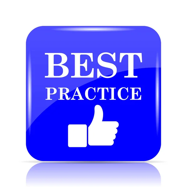 Best Practice Symbol Blauer Website Knopf Auf Weißem Hintergrund — Stockfoto