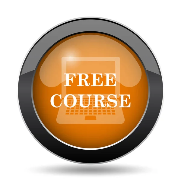 Ücretsiz Ders Simgesi Ücretsiz Ders Web Sitesi Düğmesini Beyaz Arka — Stok fotoğraf