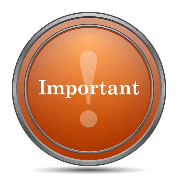 Important Icon Orange Internet Button White Background — Stock Photo, Image