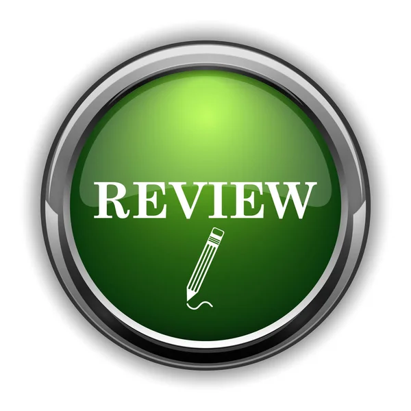 Review Icon Review Website Button White Background — Stock Photo, Image