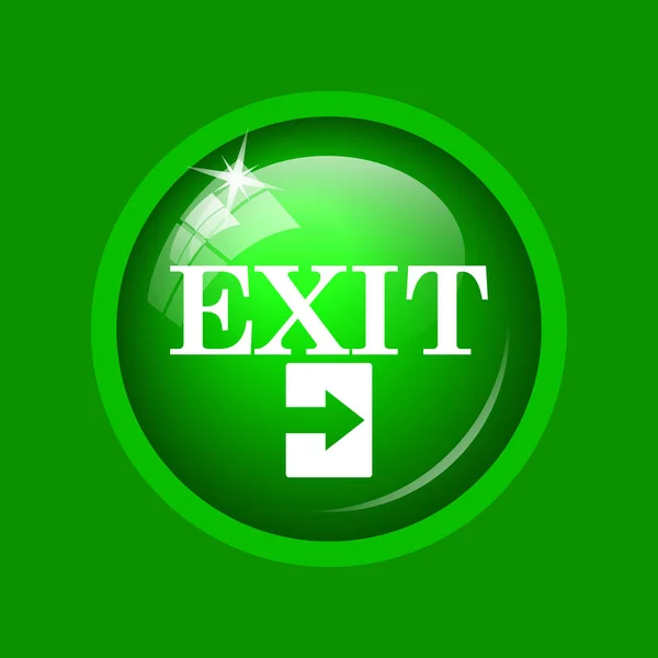 Exit Ikonen Internet Knappen Grön Bakgrund — Stockfoto