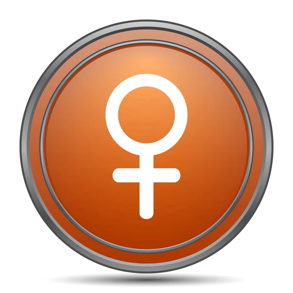 Θηλυκό Σύμβολο Εικονίδιο Πορτοκαλί Κουμπί Internet Άσπρο Φόντο — Φωτογραφία Αρχείου