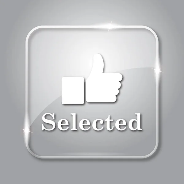 Selected icon. Transparent internet button on grey background